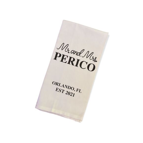 NWT Wool + Pepper Co. CUSTOM MR & MRS Dish Towel - Picture 2 of 3